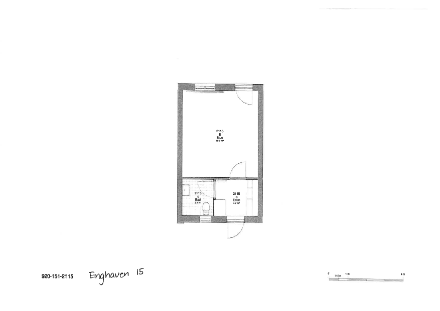2D floor plan of an apartment featuring a living room, bathroom, and entrance area.