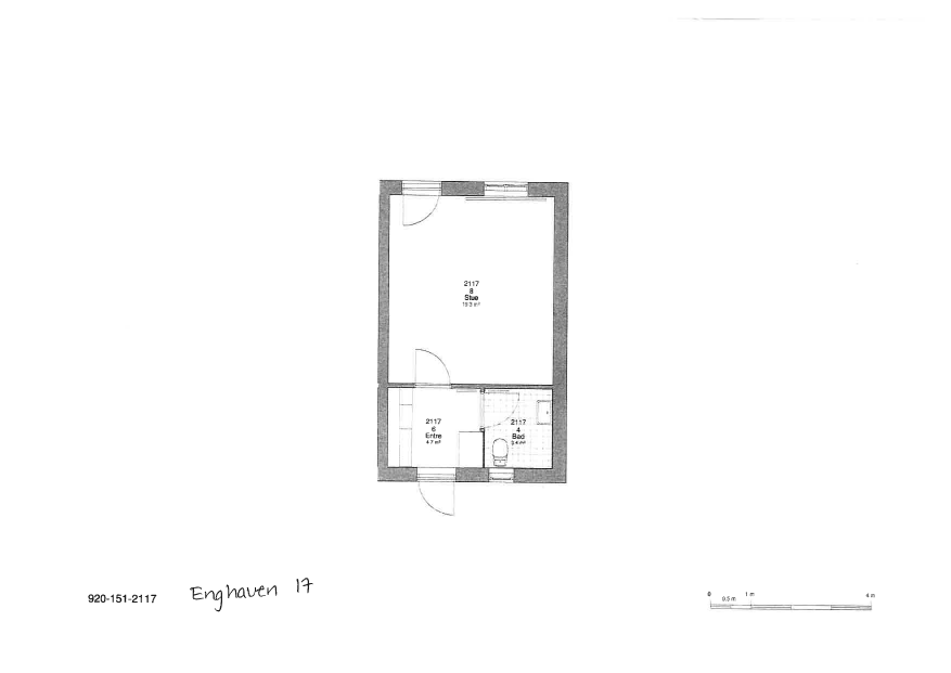 2D floor plan of an apartment featuring a living room, bathroom, and entrance area.