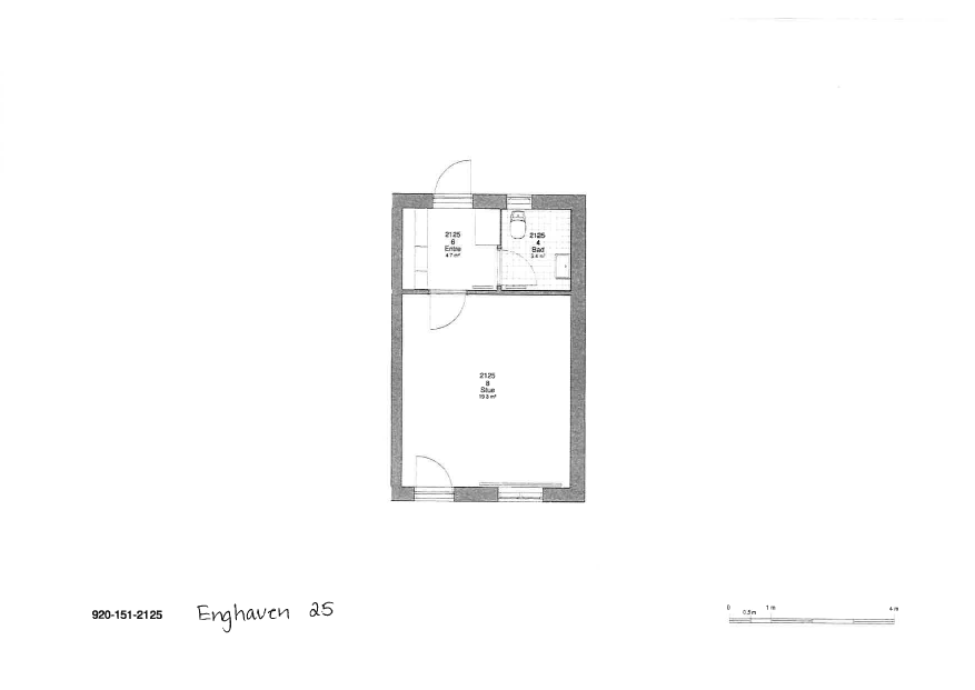 2D floor plan of an apartment featuring a living room, bathroom, and entrance area.