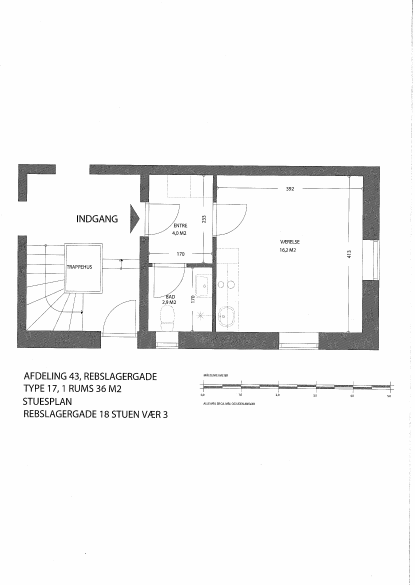 2D floor plan of an apartment showing one room, a bathroom, and an entrance area, with a total calculated area of 22.7 square meters.